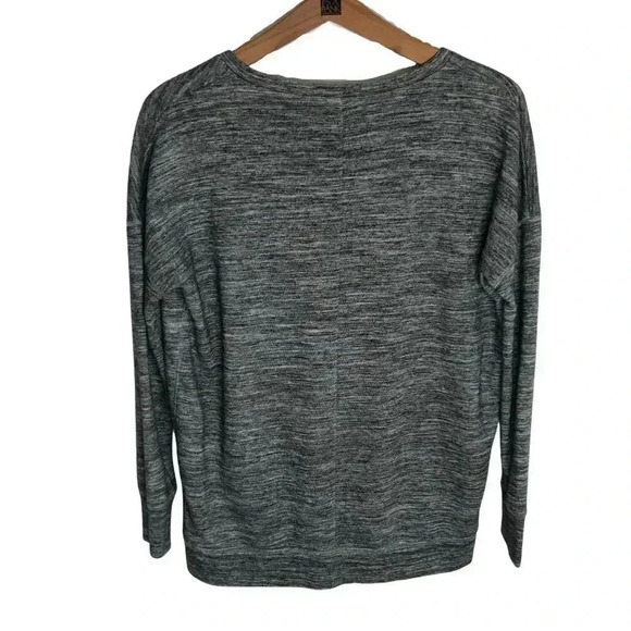 Gap Grey Heathered Terrycloth V Neck Sweatshirt Women's Size XS Loungewear - Picture 3 of 5